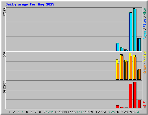Daily usage for May 2025